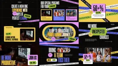 Colorful Online Course Stories Pack Openers template preview