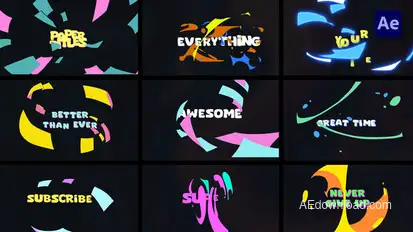 Colorful Paper Sheets Titles [After Effects] Titles template preview