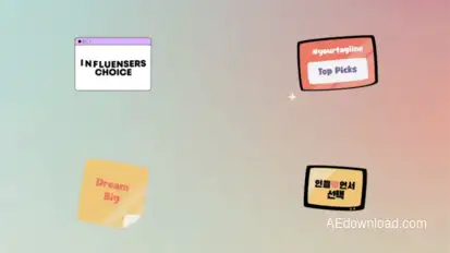 Colorful Plate Titles for After Effects Titles template preview