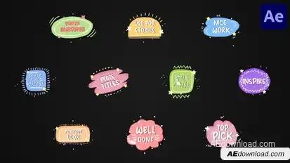 Colorful Plate Titles for After Effects Titles template preview