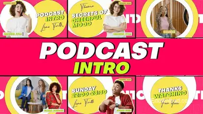 Colorful Podcast Intro Openers template preview