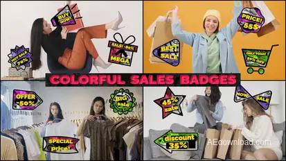 Colorful Sales Badges Titles template preview