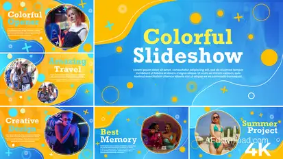 Colorful Slideshow Video Displays template preview