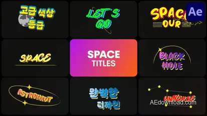 Colorful Space Titles for After Effects Titles template preview