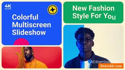 Colorful Split Screen Slideshow | Multiscreen Opener Openers template preview