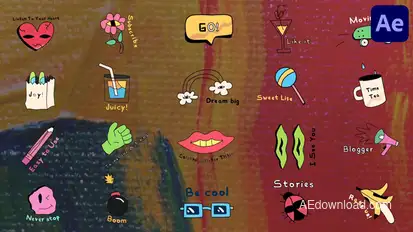 Colorful Sticker Titles | After Effects Titles template preview