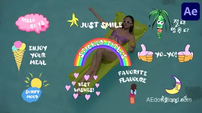 Colorful Sticker Titles for After Effects Titles template preview
