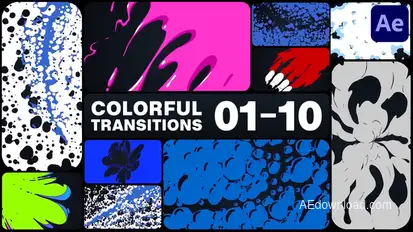 Colorful Transitions for After Effects Elements template preview