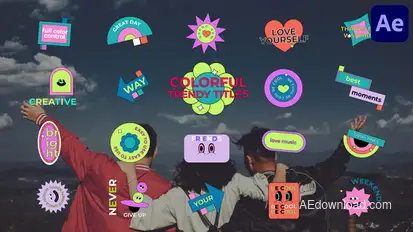 Colorful Trendy Titles for After Effects Titles template preview