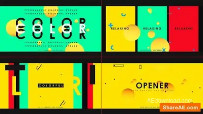 Colorful Typo Intro Openers template preview