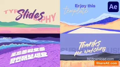 Colorful Typography Slides | After Effects Openers template preview