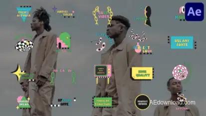 Colorful Vintage Titles for After Effects Titles template preview