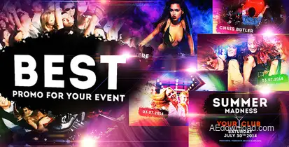 Colourful Party/Event - Disco Night Club Promo Video Displays template preview