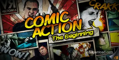 Comic Action - The Beginning Openers template preview