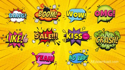 Comic Bubbles | Editable Cartoon Titles Titles template preview