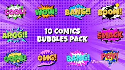 Comic Bubbles Pack Openers template preview