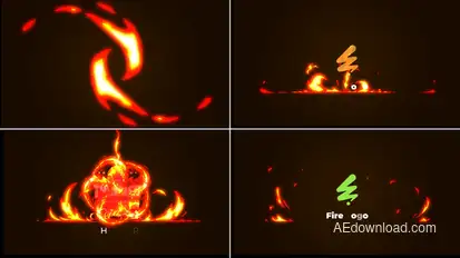 Comic Fire Logo Reveal Logo Stings template preview