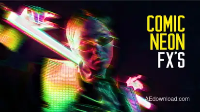 Comic Neon Effects | After Effects Elements template preview