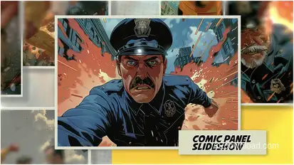 Comic Panel Slideshow Video Displays template preview