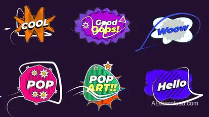 Comic Speech Bubbles Titles template preview