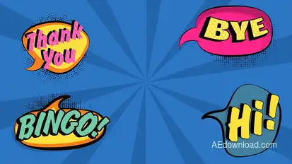 Comic Style Text Bubbles. Elements template preview