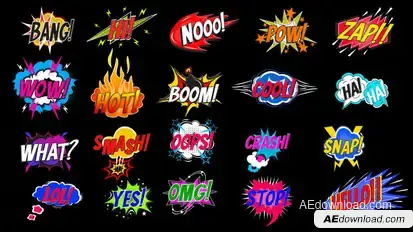 Comic Text Bubbles Titles template preview