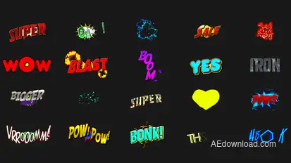 Comic Text FX_1-20 Titles template preview