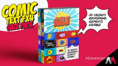 Comic Text Fx4_Sale Pack Titles template preview