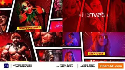 Comics Style Multiscreen Intro Openers template preview