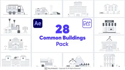 Common Buildings For After Effects Elements template preview
