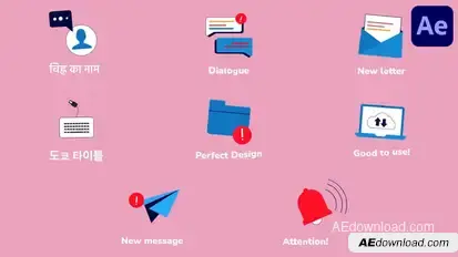 Communication Icons And Titles for After Effects Titles template preview