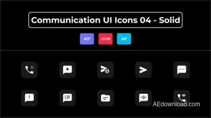 Communication UI Icons 04 - Solid Elements template preview