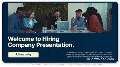 Company Hiring Presentation Video Displays template preview