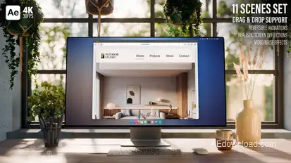 Computer Monitor Screen Mockup | Loft Style | After Effects Template | 11 Scenes Set Product Promo template preview