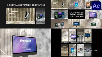 Computer Smartphone Tablet Mockup for After Effects Openers template preview