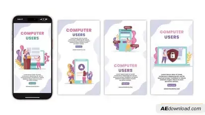 Videohive Computer Users Instagram Story Elements template preview