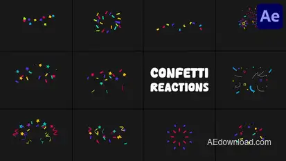 Confetty Reactions for After Effects Elements template preview