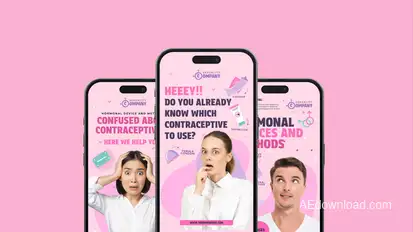 Contraceptive methods Vertical Promo Video Displays template preview
