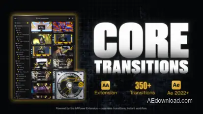Core Transitions Pack: 350+ Dynamic & Seamless Transitions for After Effects | AAPower Elements template preview
