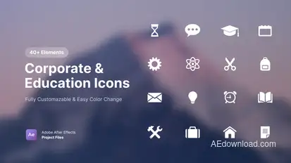 Corporate & Education Icons Elements template preview