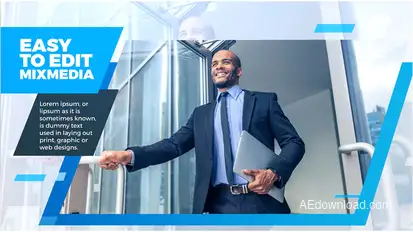 Corporate Blue Slideshow Video Displays template preview