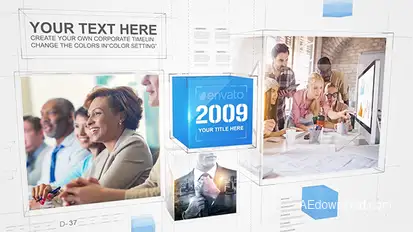 Corporate Cube Timeline Video Displays template preview
