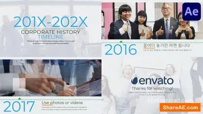 Corporate History Timeline for After Effects Openers template preview