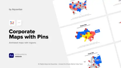 Corporate Maps With Pins Infographics template preview