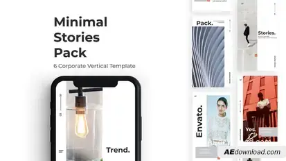 Corporate Minimal Stories Video Displays template preview