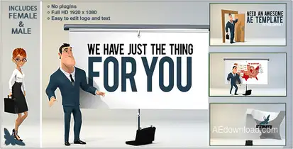 Corporate Presentation 3D Video Displays template preview