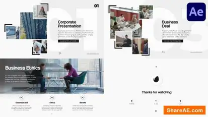 Videohive Corporate Slideshow Presentation for After Effects Openers template preview