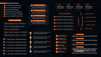 Corporate Text Lists Titles template preview