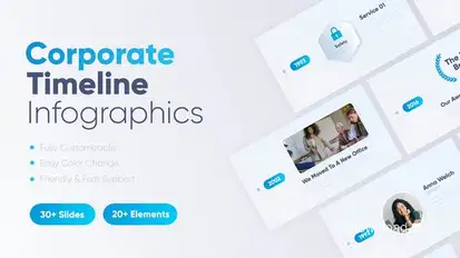 Corporate Timeline Infographics template preview