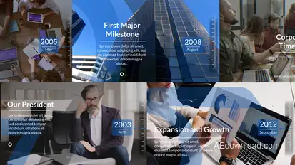 Corporate Timeline Video Displays template preview